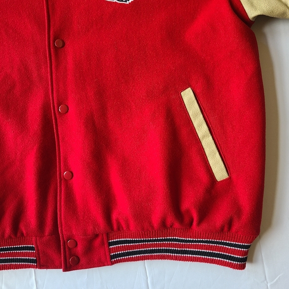 Vtg Wisconsin Badgers Leather Wool Letterman Varsity Bomber Jacket Bucky Coat XL - Picture 11 of 16